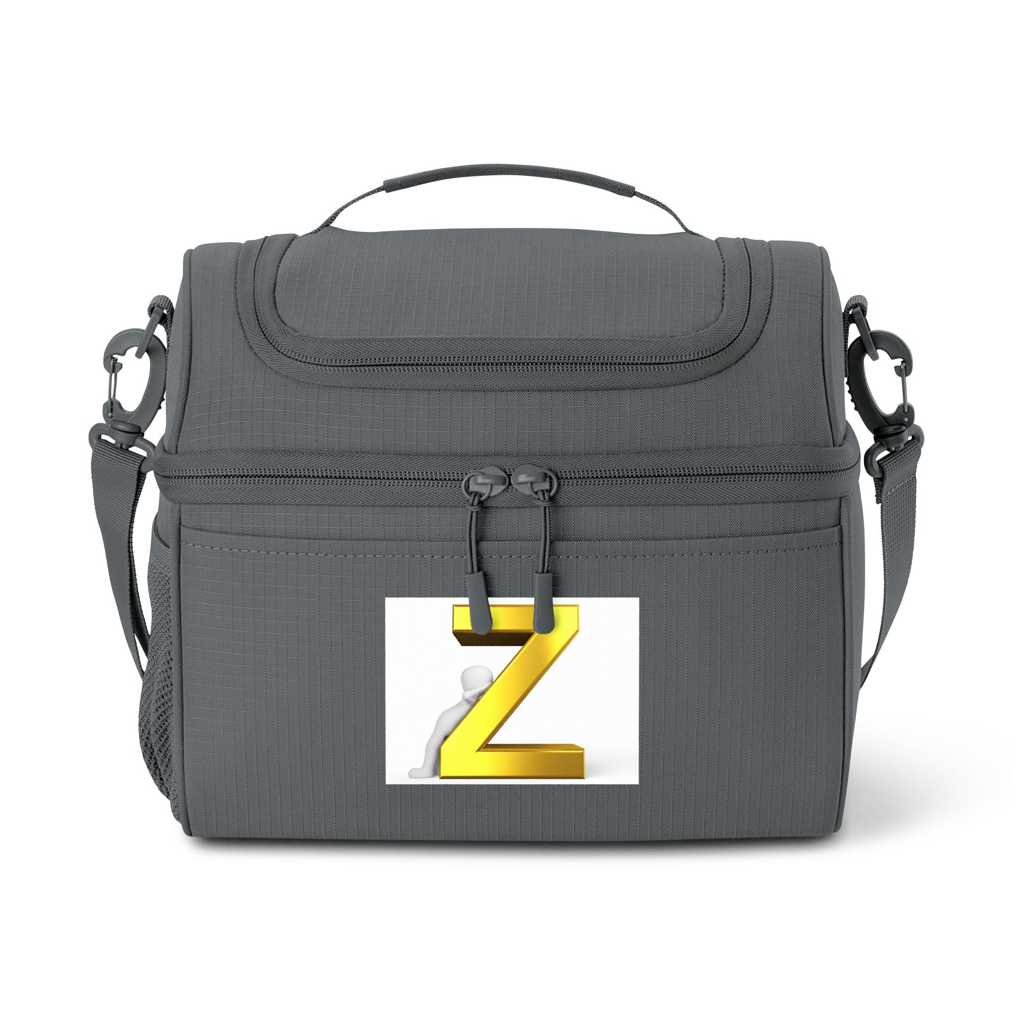 Gold Letter Z Cooler Bag | Monogram Initial Lunch Cooler, Insulated Portable Cooler