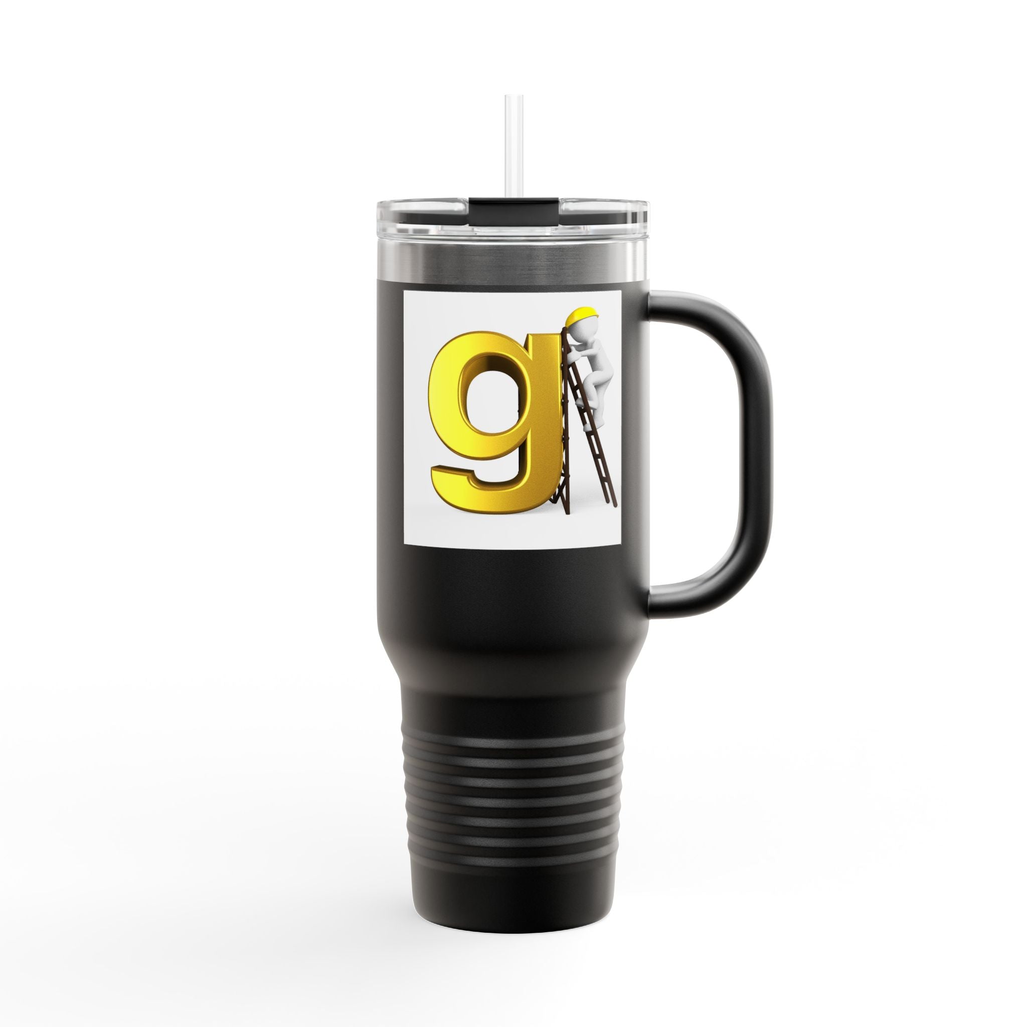 Yellow Letter G Monogram Travel Mug | 40oz Insulated Tumbler