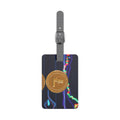 Gold Crypto Coin Pattern Luggage Tag | Rectangle Saffiano Polyester