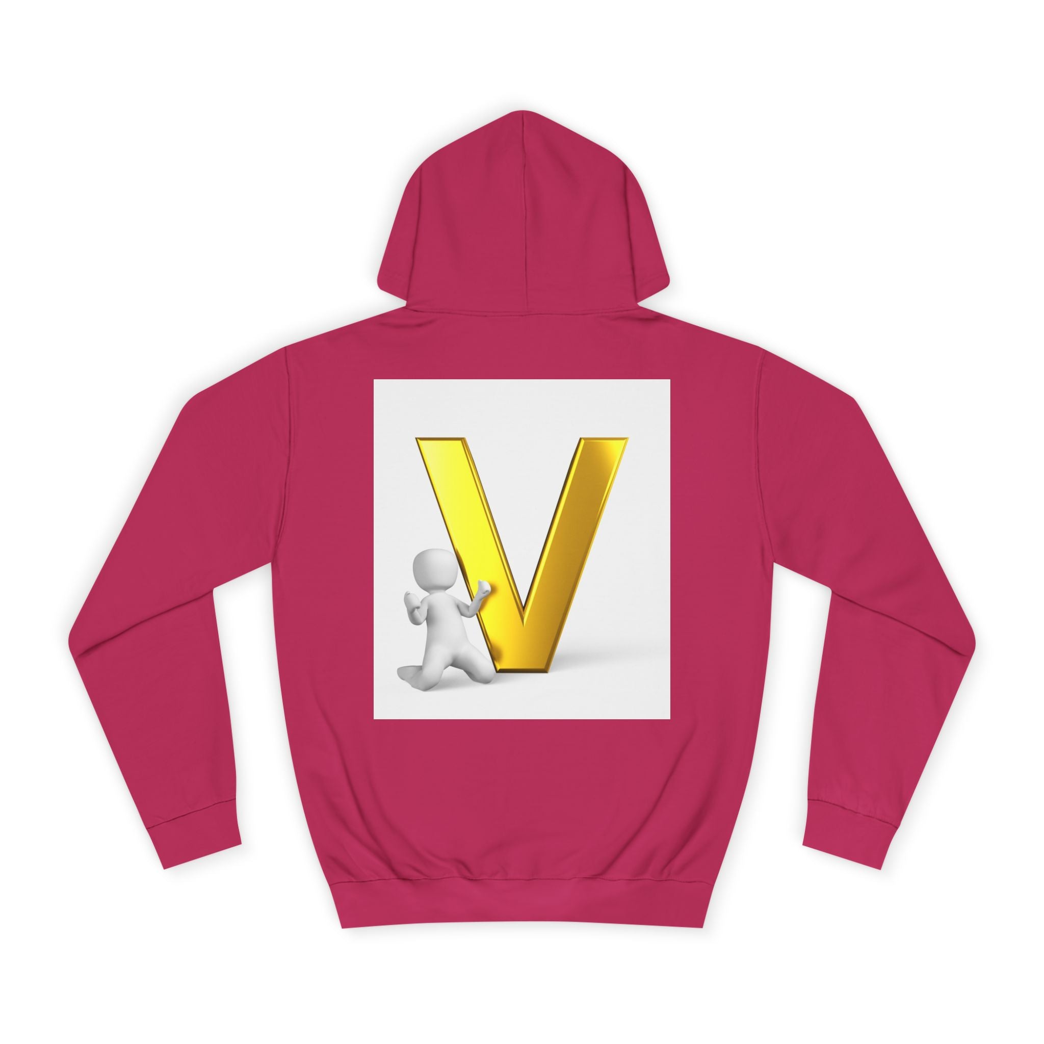 Gold 3D Letter V Hoodie | Initial V Sweatshirt, Monogram Lettering