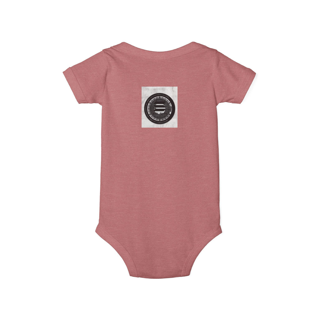 Solana Cryptocurrency Infant One Piece | Monochrome Badge Design