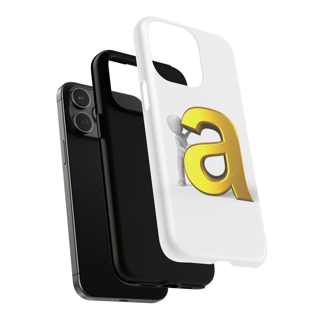 3D Gold Letter A Phone Case | Tough Magnetic Case