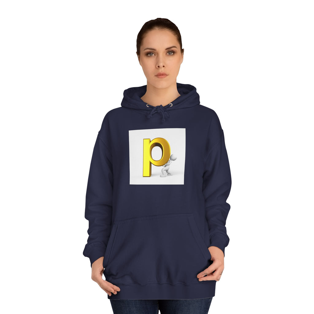 3D Letter P Character Hoodie | Initial P Monogram Pullover