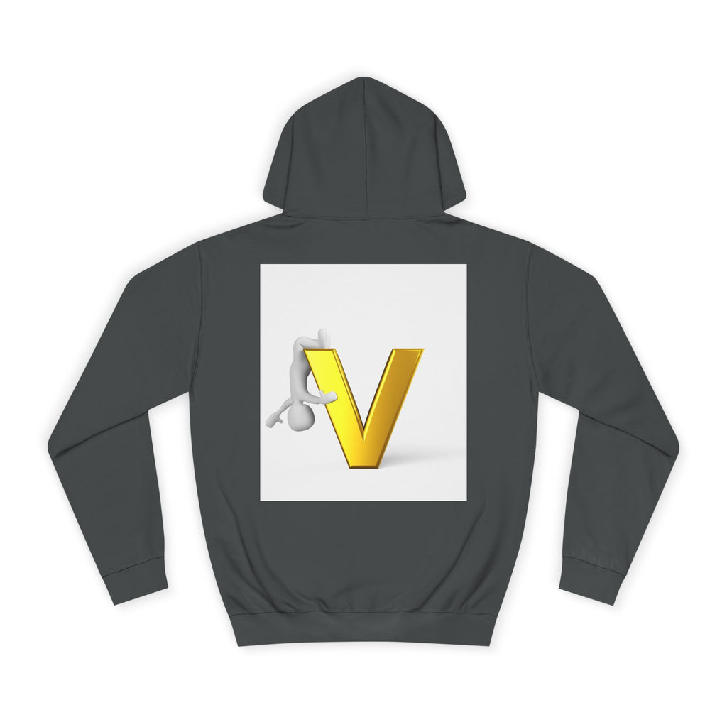 3D Gold Letter V Hoodie | Letter V Initial Sweatshirt
