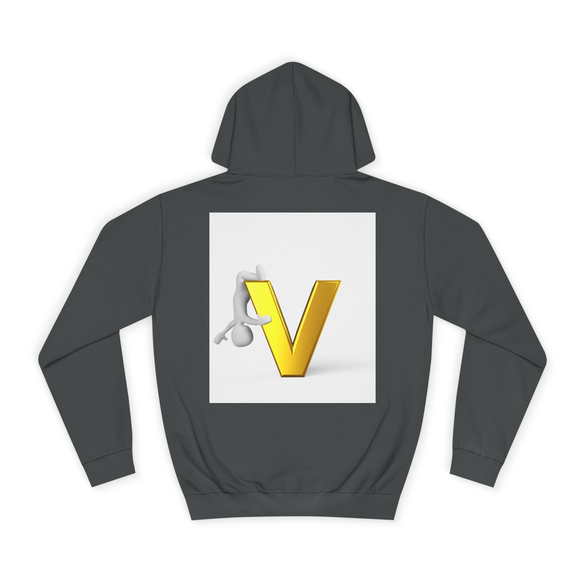 3D Gold Letter V Hoodie | Letter V Initial Sweatshirt