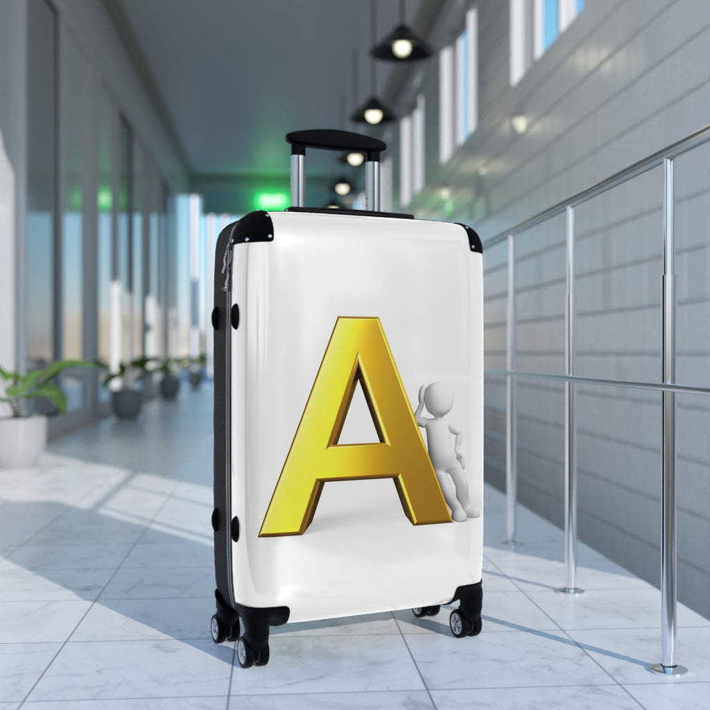Gold Letter A Suitcase | Personalized Initial Luggage