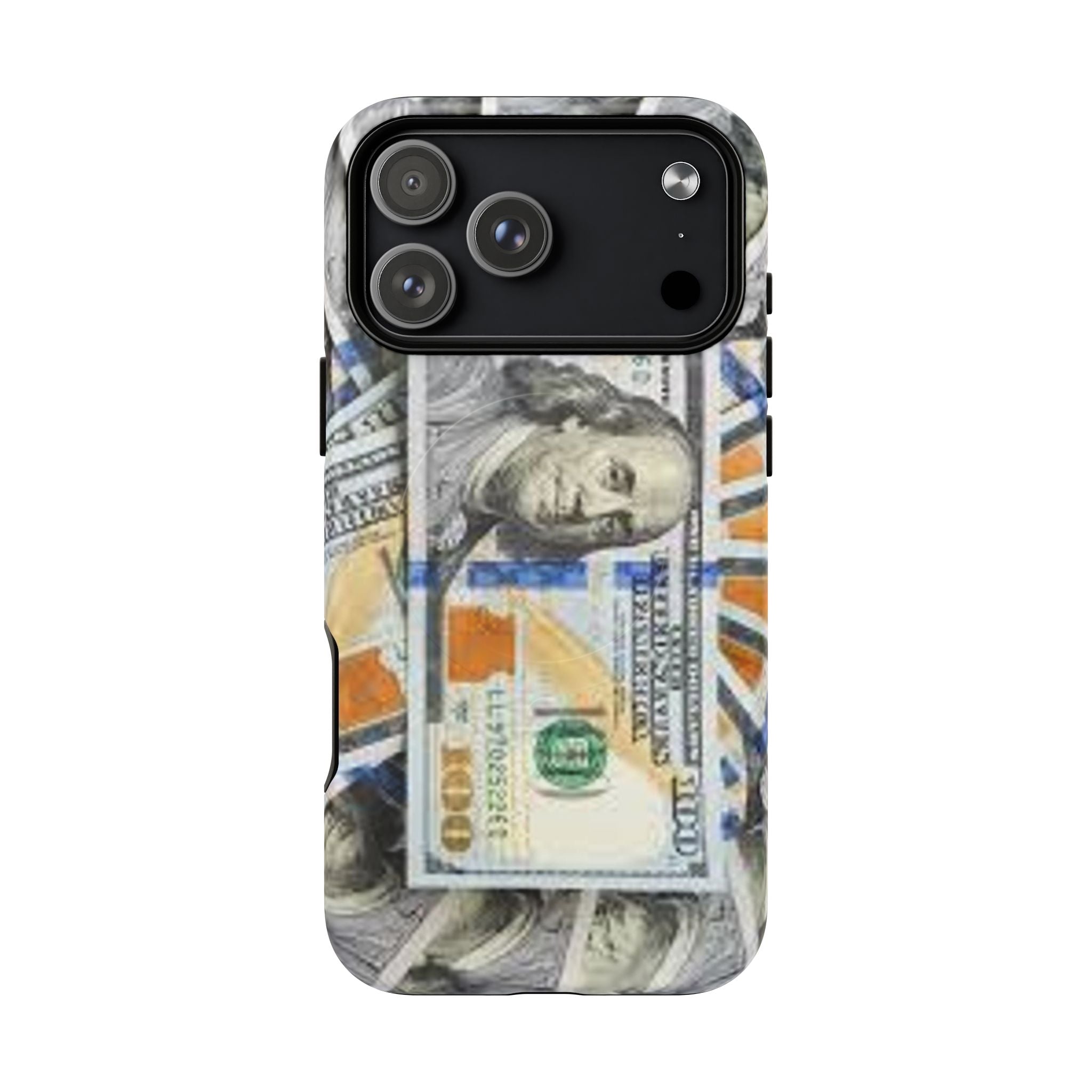 Coque de téléphone Billets de cent dollars | Coque magnétique robuste, motif argent
