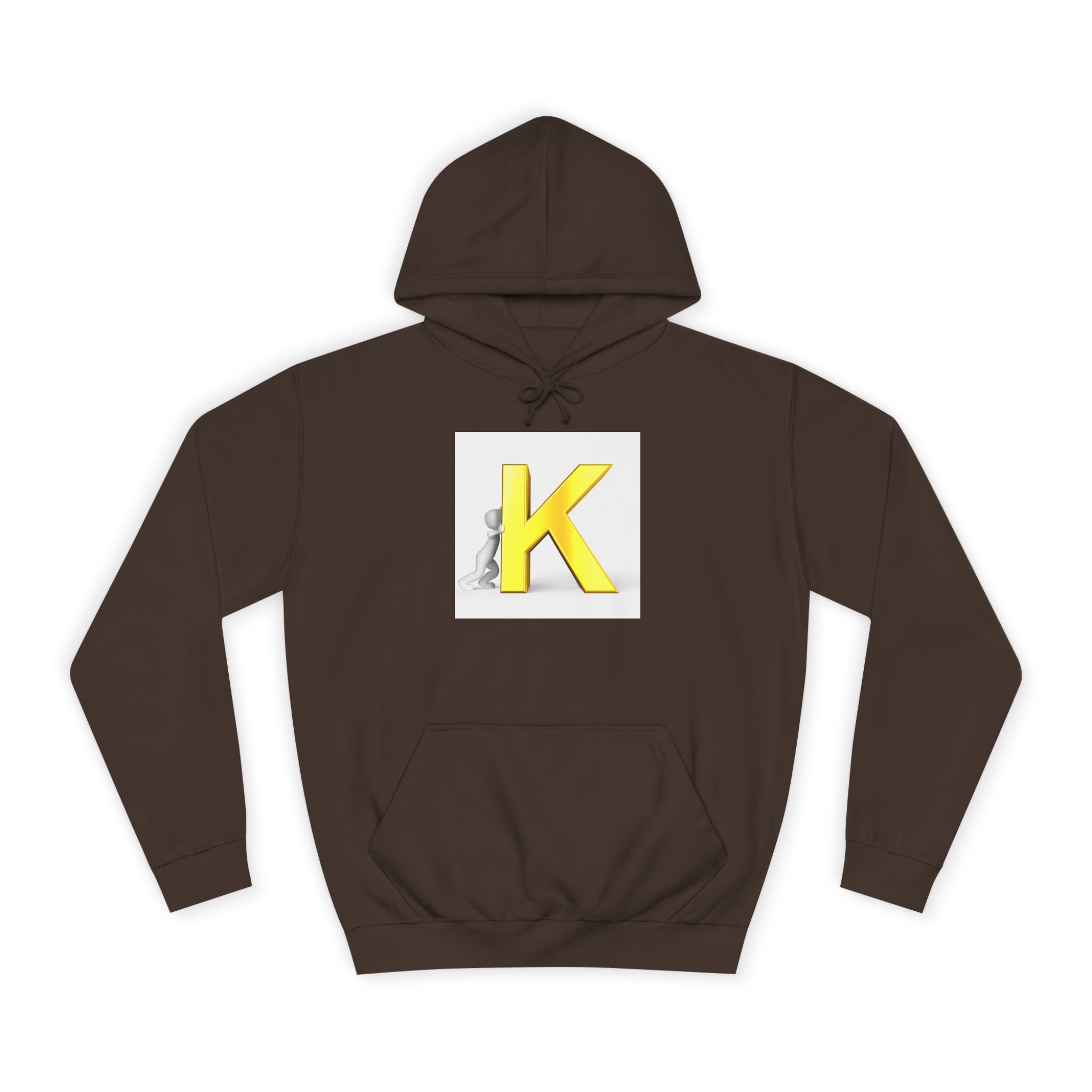 Yellow 3D Letter K hoodie | Initial Monogram, Alphabet Graphic