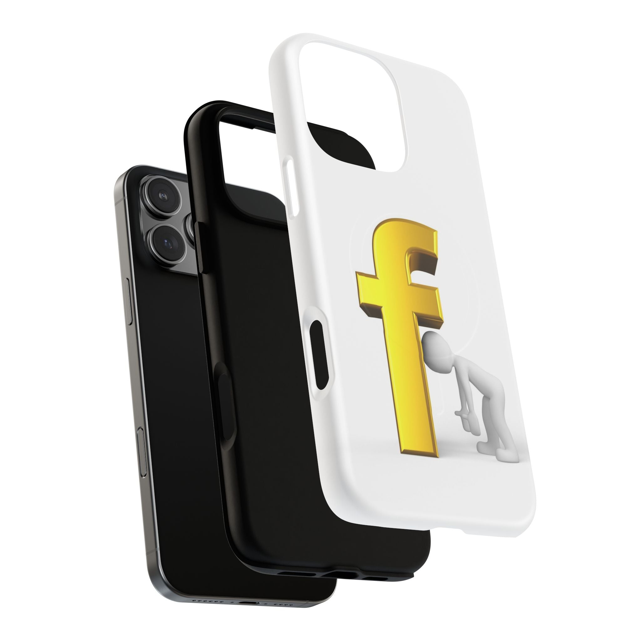 3D Gold Letter F Phone Case | Tough Magnetic Case