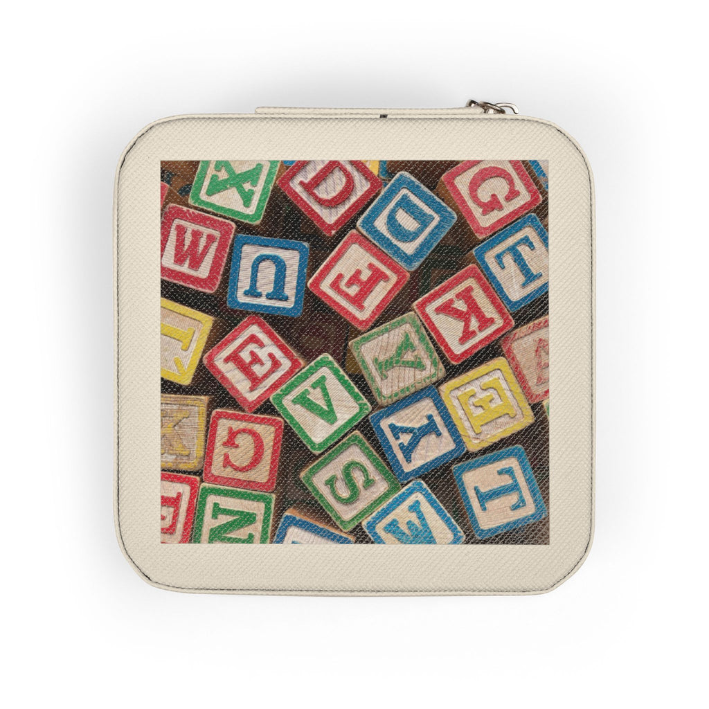 Alphabet Baby Blocks Jewelry Travel Case | Compact Ring Earring Organizer