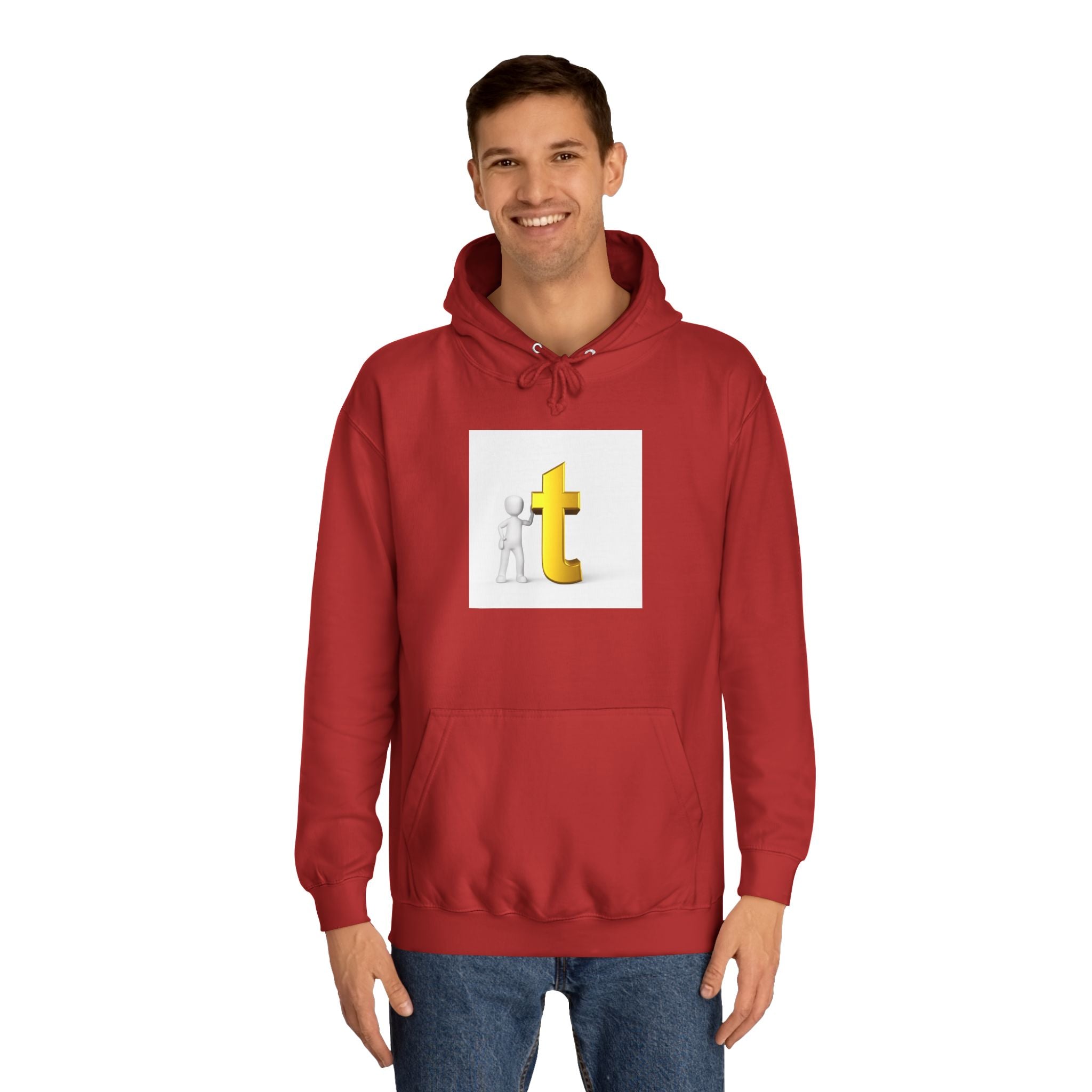 3D Gold Letter T Hoodie | Minimal Letterman Initial Sweatshirt