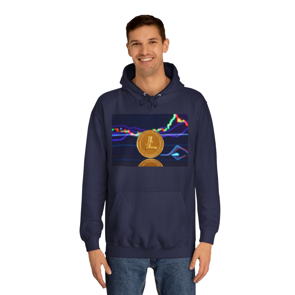 Litecoin Coin Graphic Hoodie | Crypto Chart Design, Digital Currency Apparel