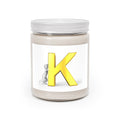 Yellow Letter K Monogram Candle Jar | 9oz Soy Candle