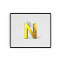 Gold Letter N with Climber Desk Mat | Monogram Mousepad Deskpad