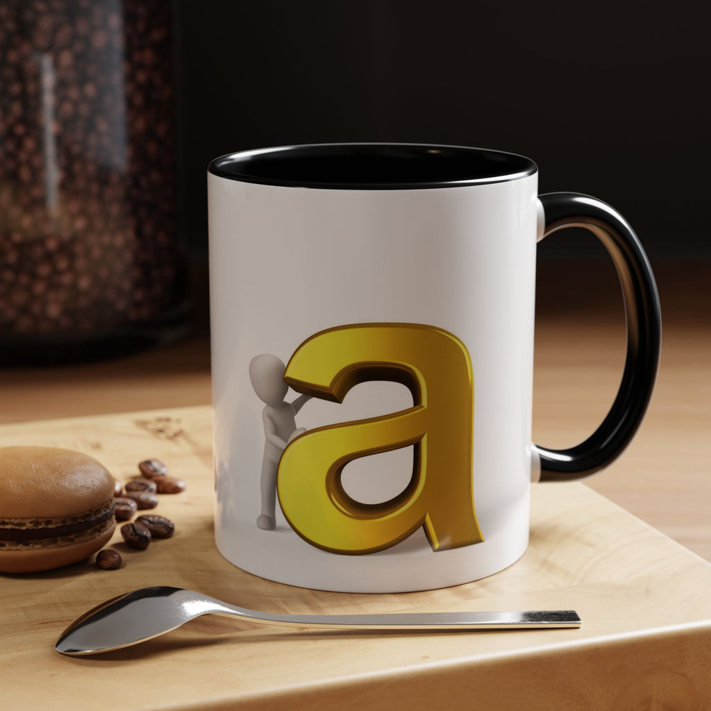 Gold Letter A Monogram Mug | Accent Coffee Mug 11oz 15oz