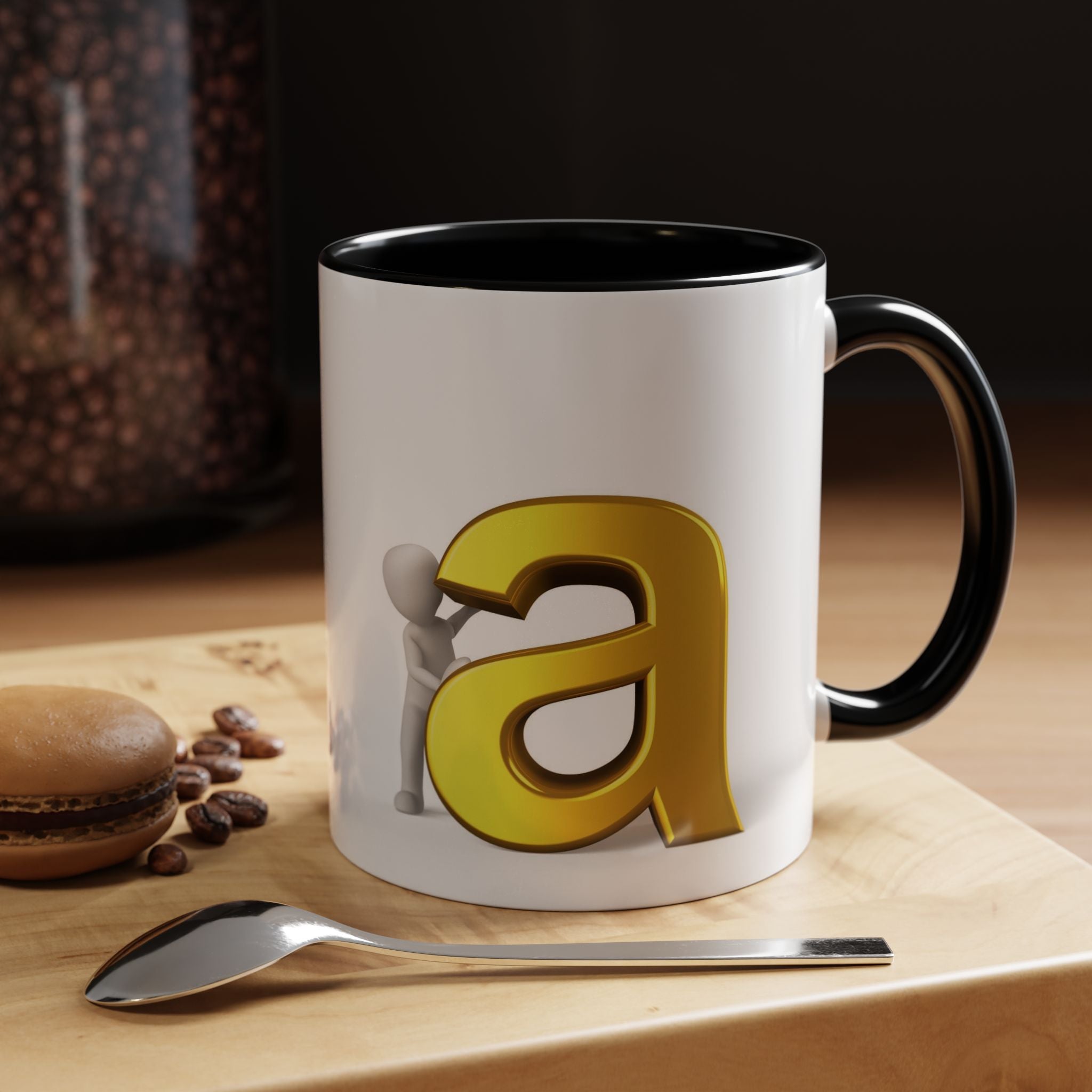 Gold Letter A Monogram Mug | Accent Coffee Mug 11oz 15oz