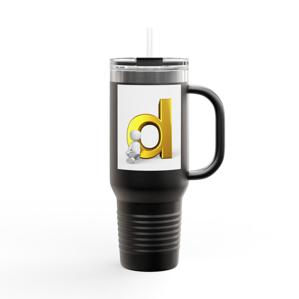 Gold Letter D Initial Travel Mug | 40oz Insulated Tumbler