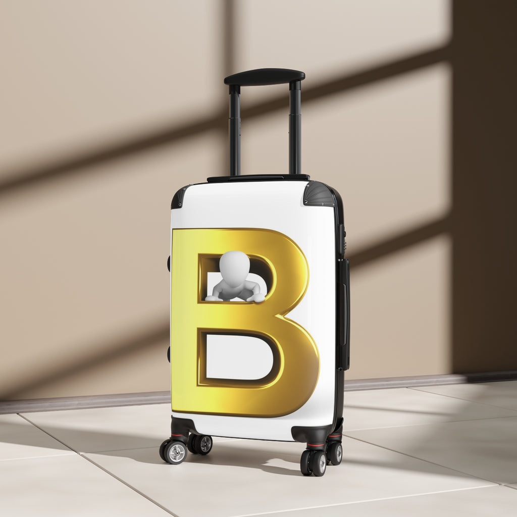 Gold Letter B Monogram Suitcase | Initial Luggage Cover