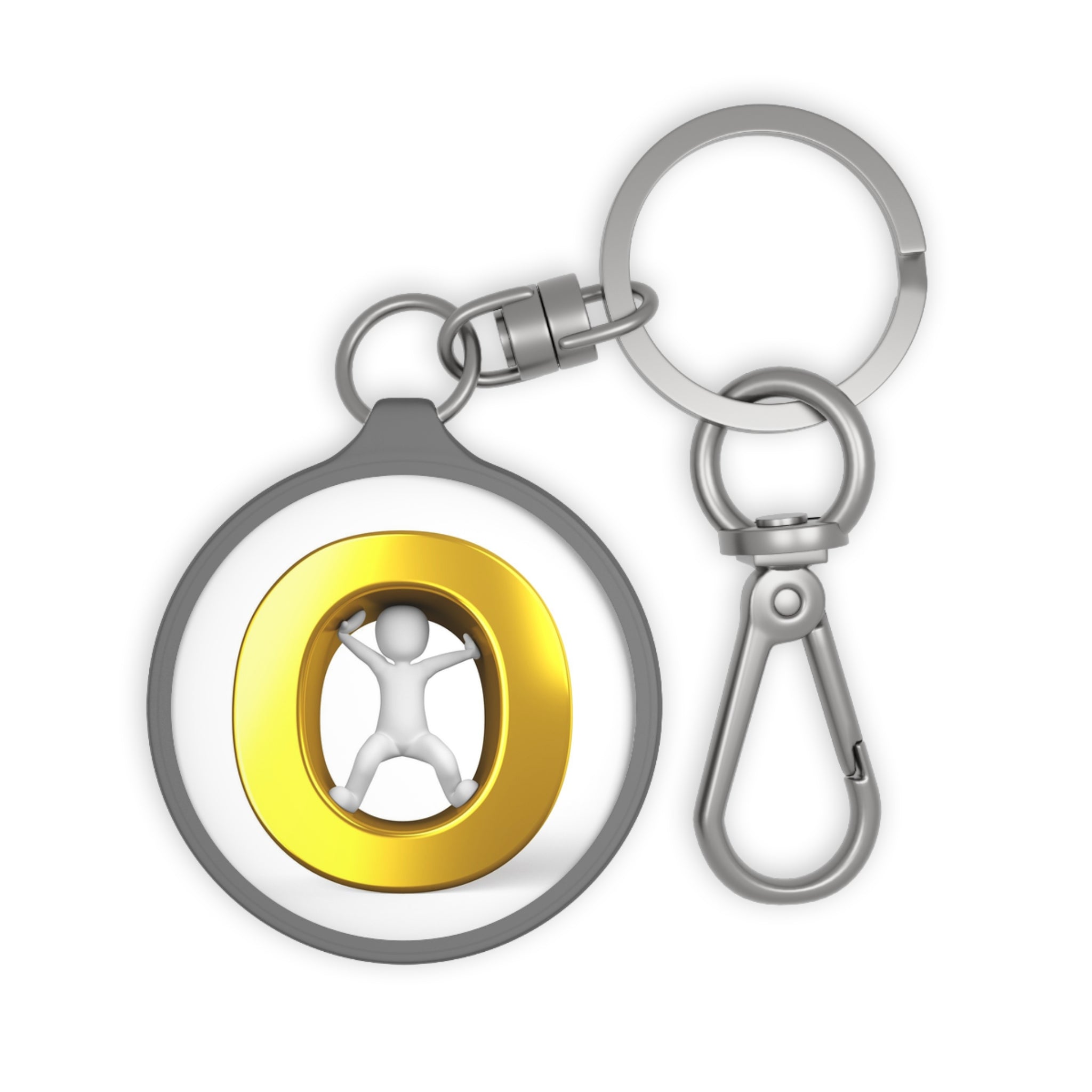 Porte-clés Lettre O Dorée | Porte-clés Rond en Métal, Accessoire Minimaliste