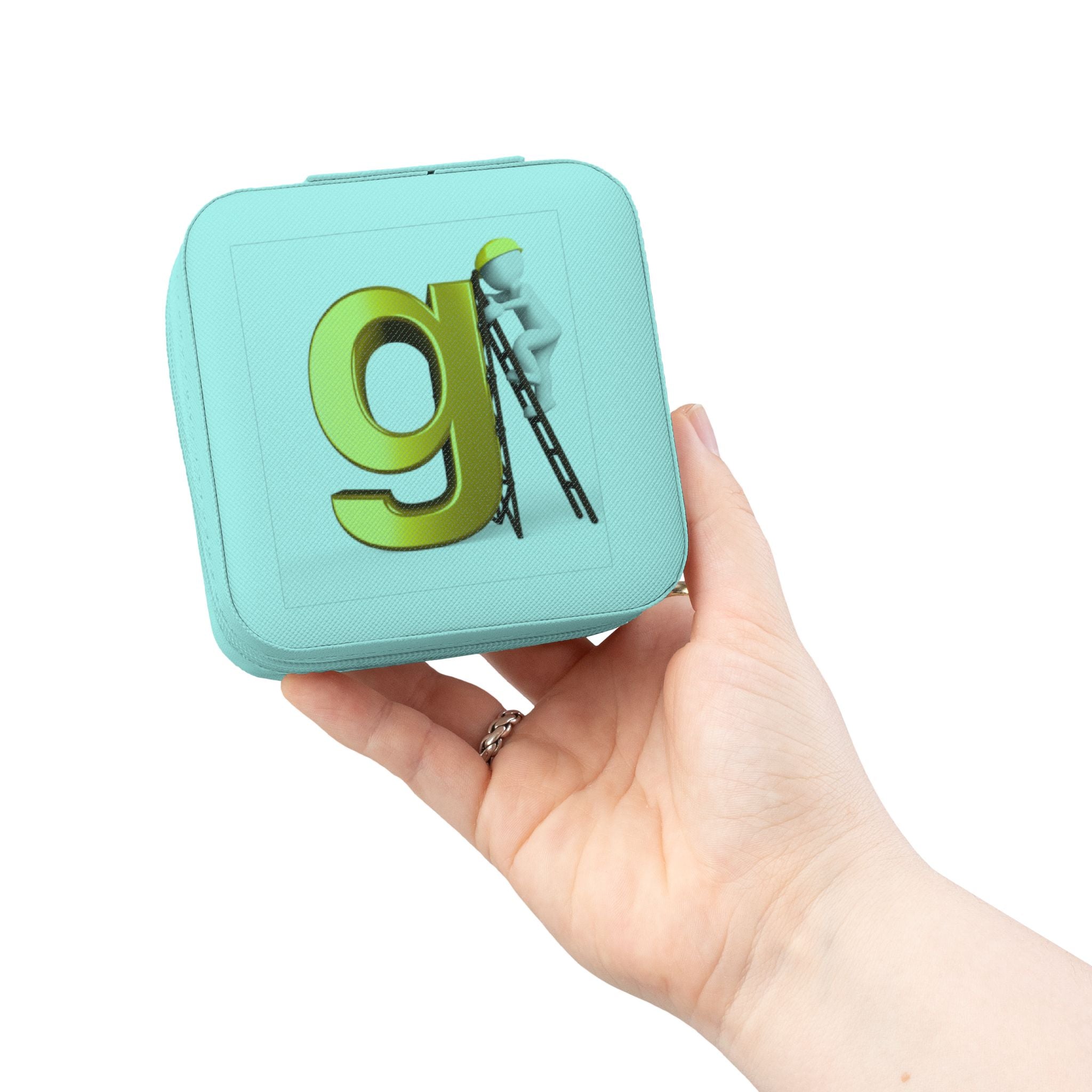 Étui de voyage à monogramme G en or pour bijoux | organiseur de bijoux de voyage compact à fermeture éclair