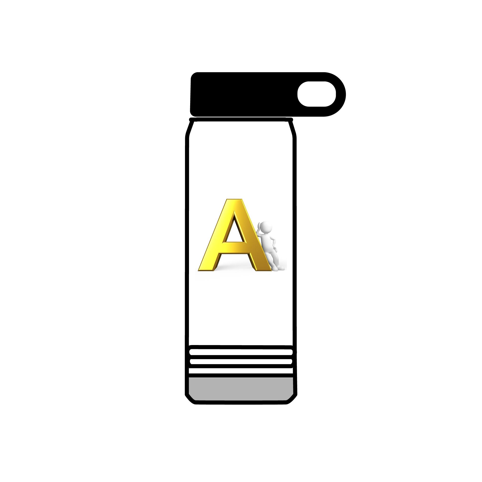 Gold Letter A Monogram Water Bottle | 20oz