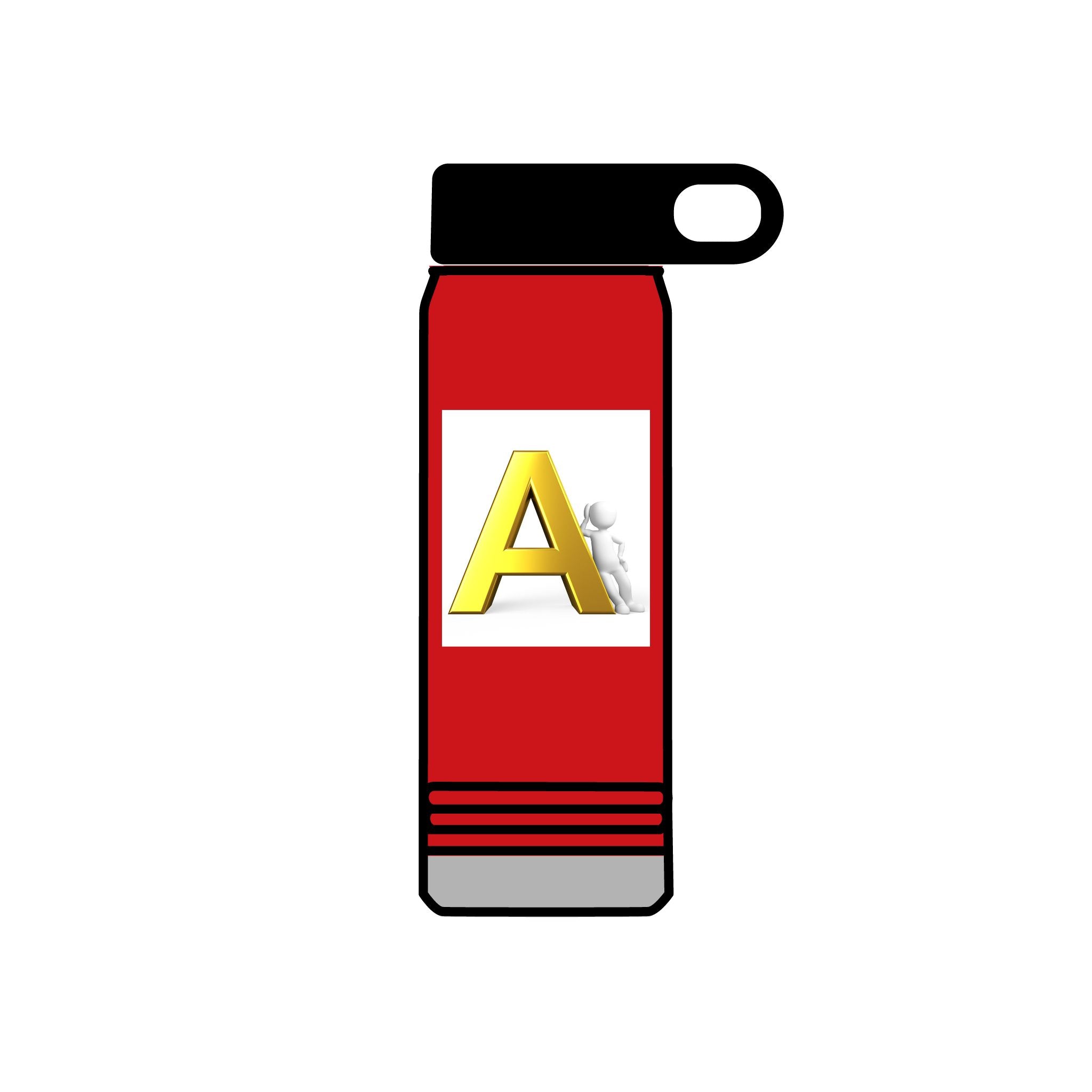 Gold Letter A Monogram Water Bottle | 20oz