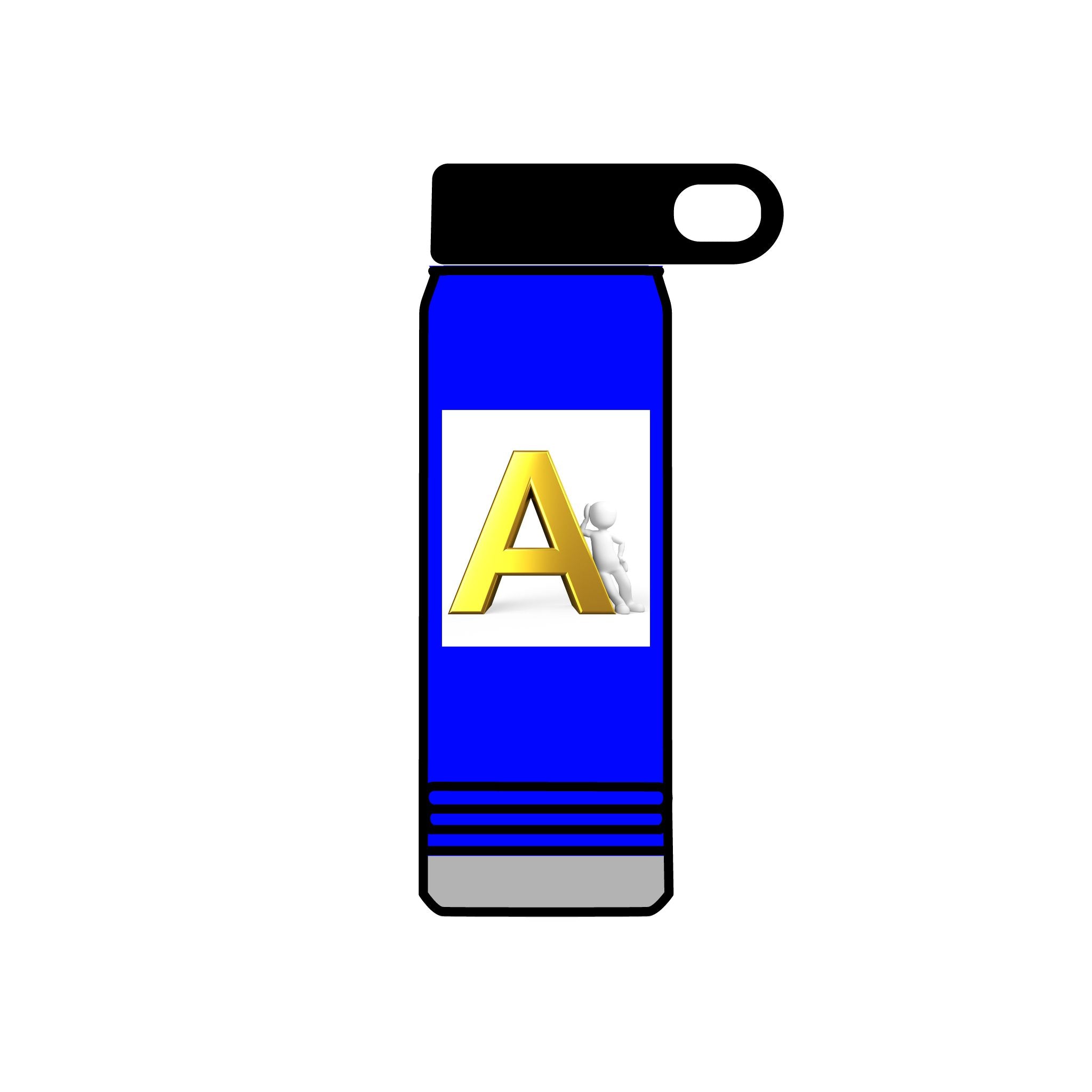 Gold Letter A Monogram Water Bottle | 20oz