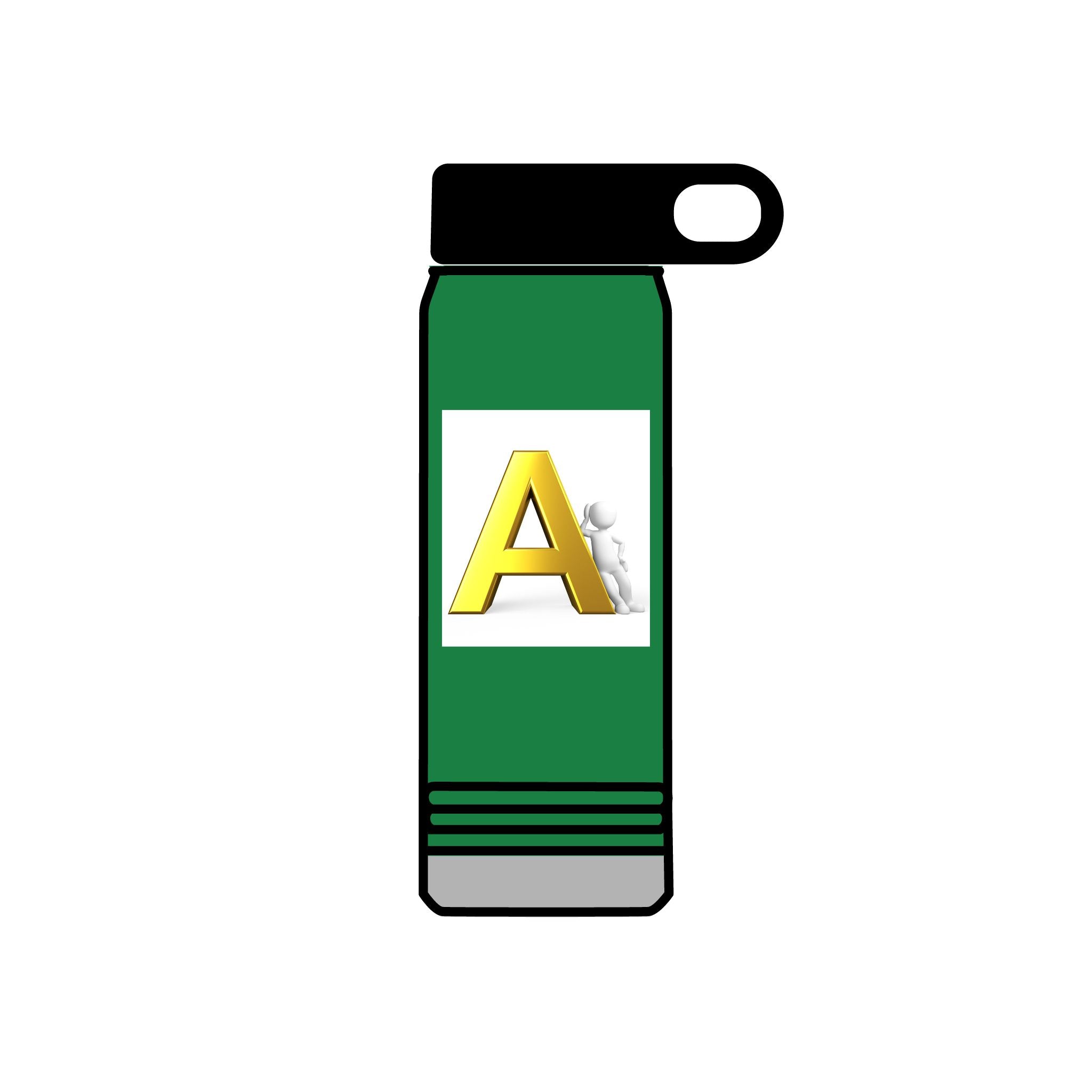 Gold Letter A Monogram Water Bottle | 20oz