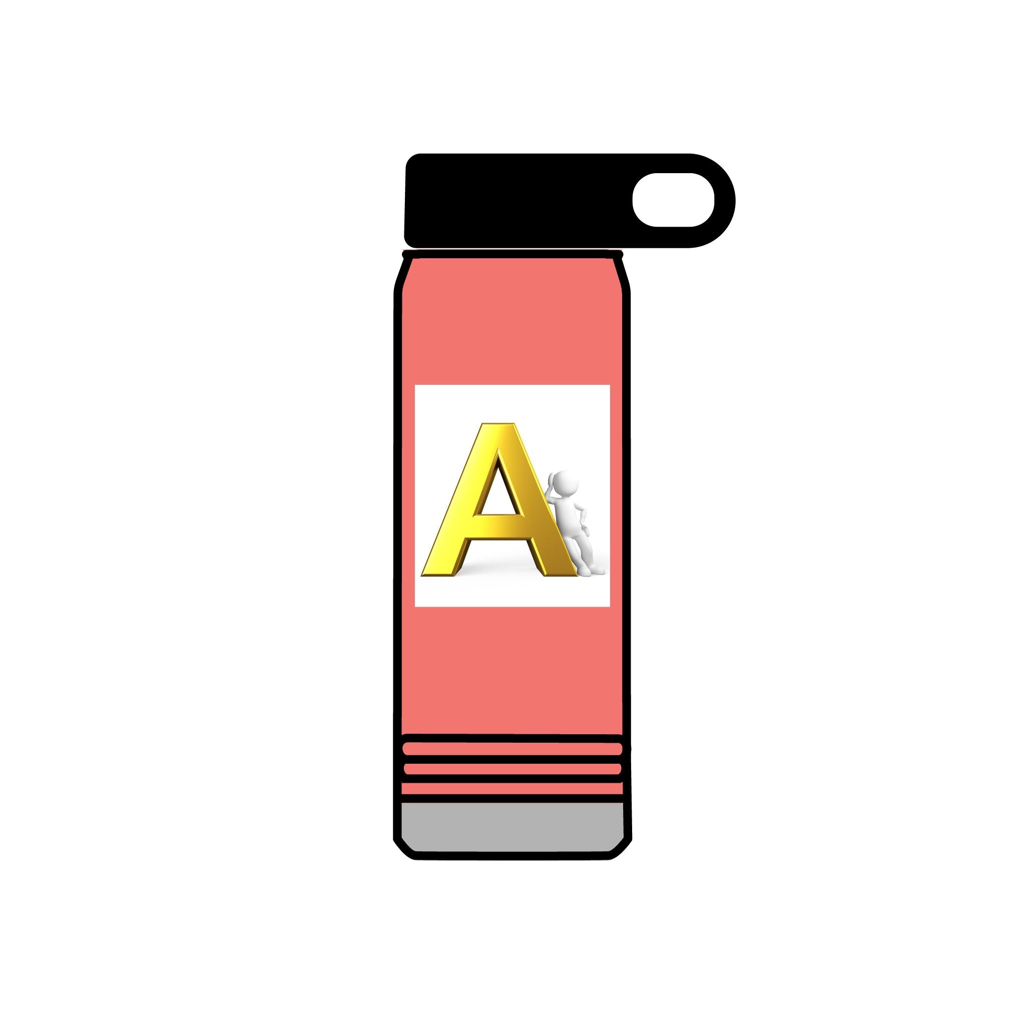 Gold Letter A Monogram Water Bottle | 20oz