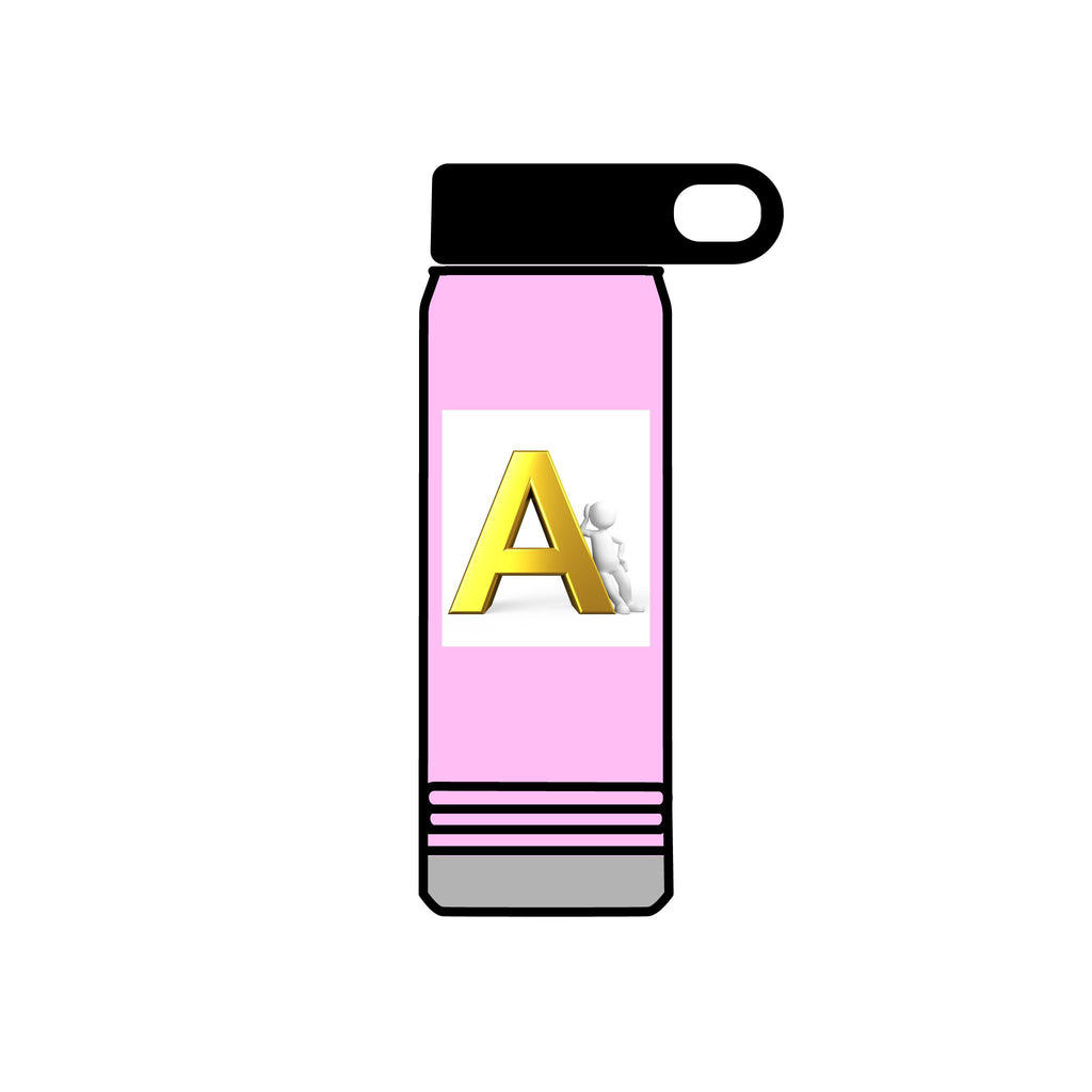 Gold Letter A Monogram Water Bottle | 20oz