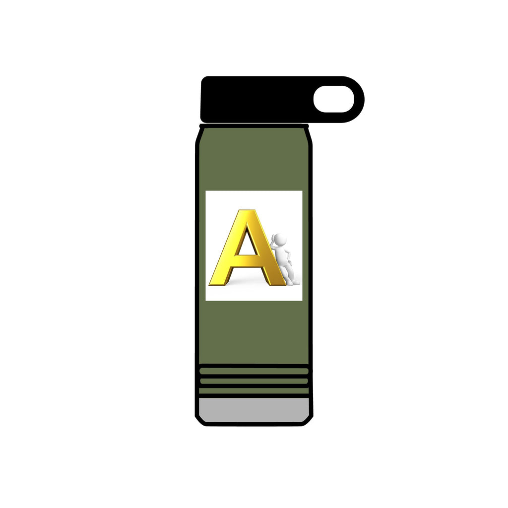 Gold Letter A Monogram Water Bottle | 20oz