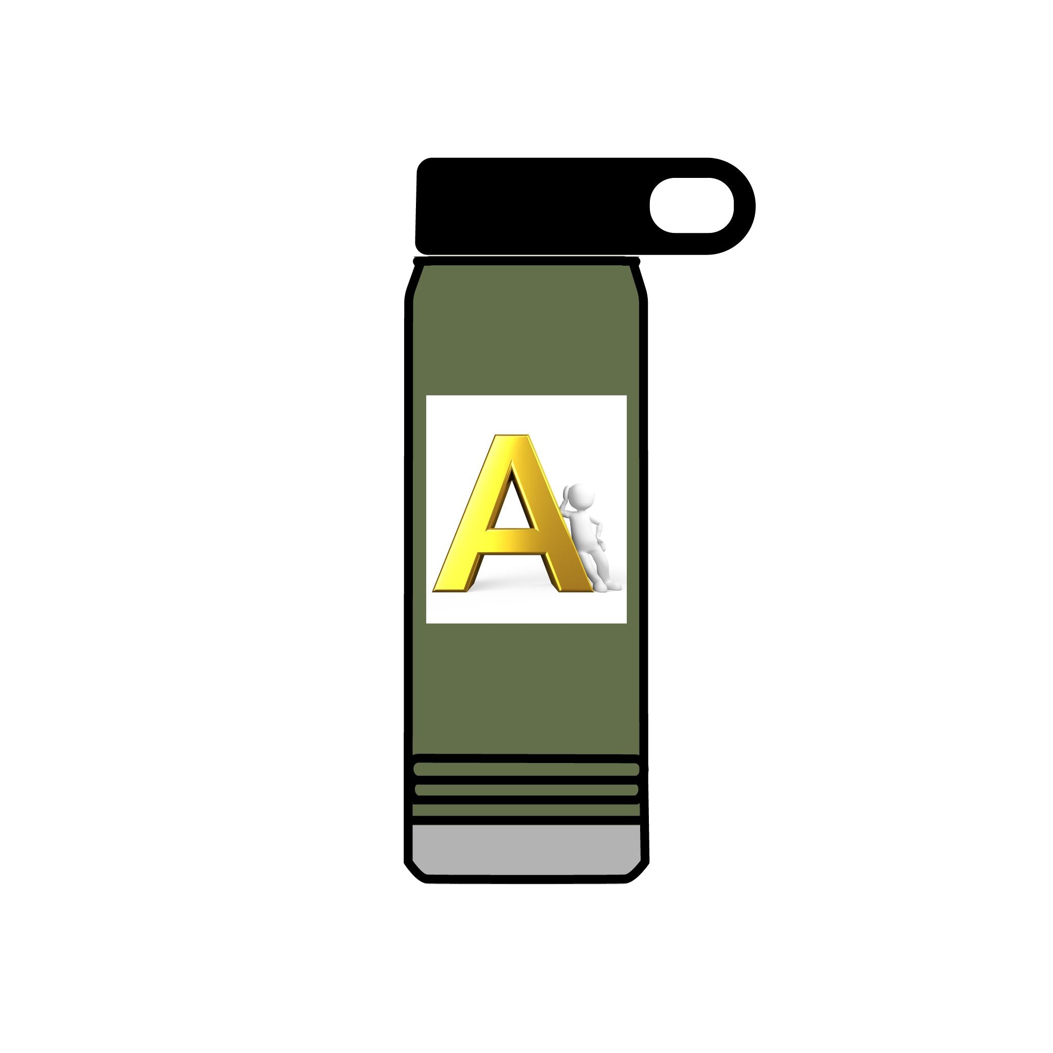 Gold Letter A Monogram Water Bottle | 20oz