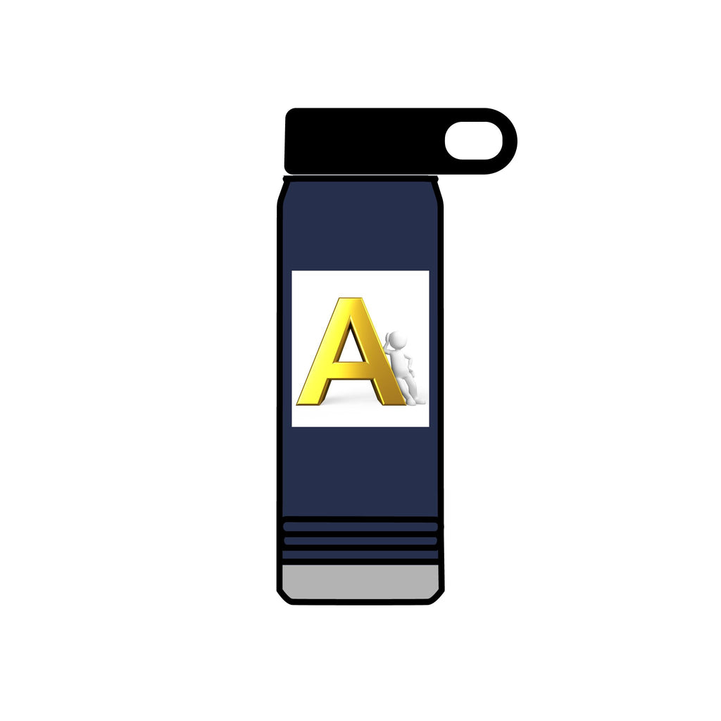 Gold Letter A Monogram Water Bottle | 20oz