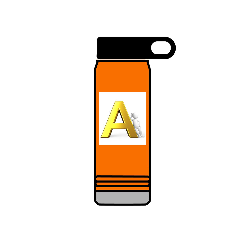 Gold Letter A Monogram Water Bottle | 20oz
