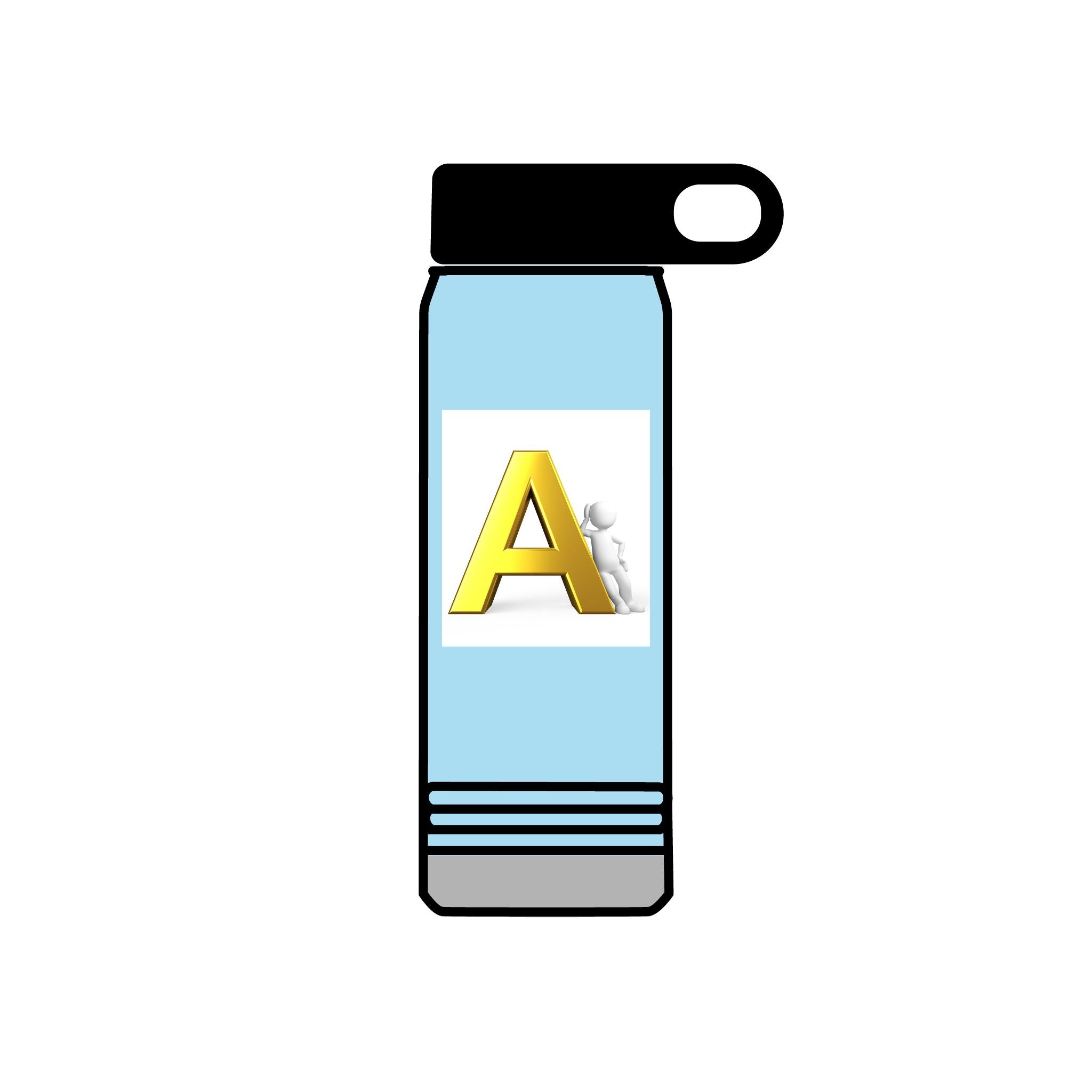 Gold Letter A Monogram Water Bottle | 20oz