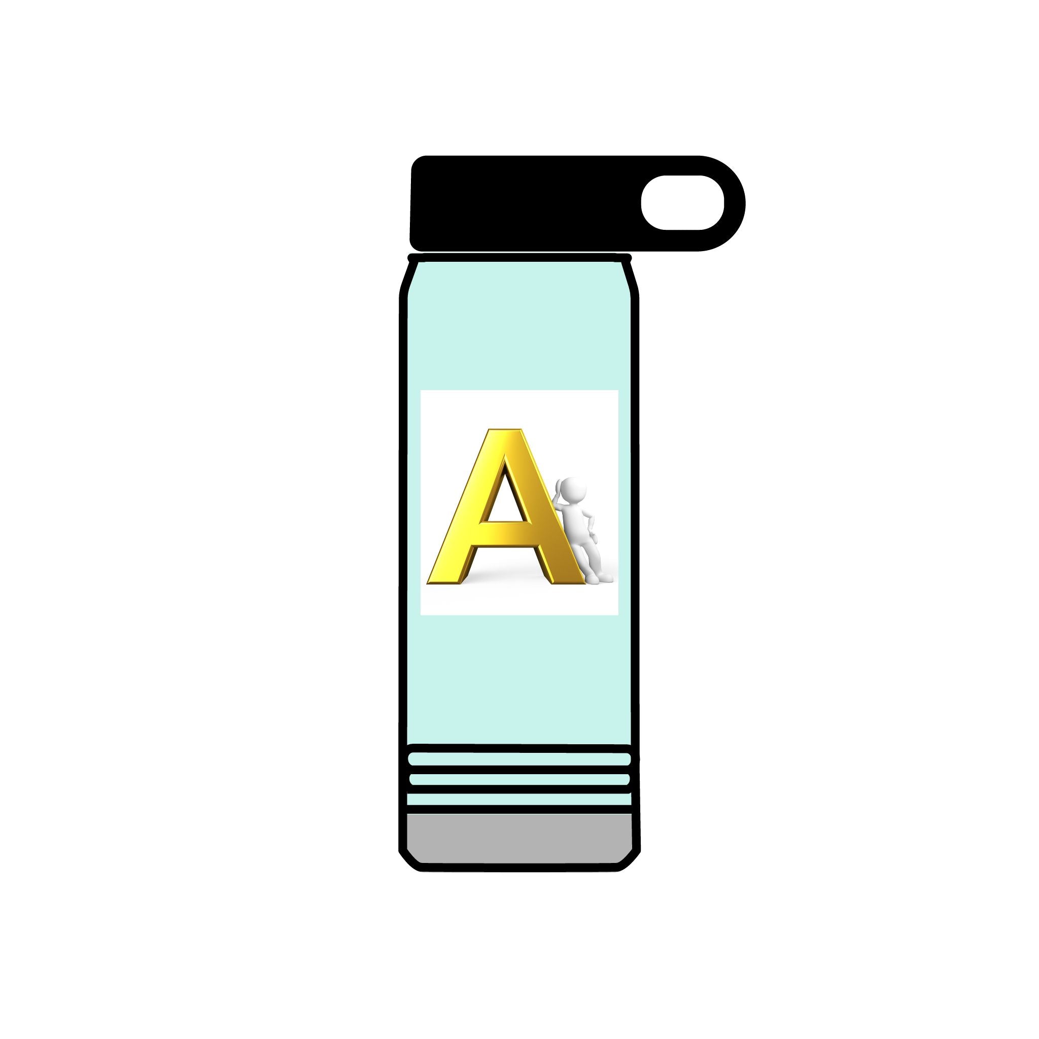 Gold Letter A Monogram Water Bottle | 20oz