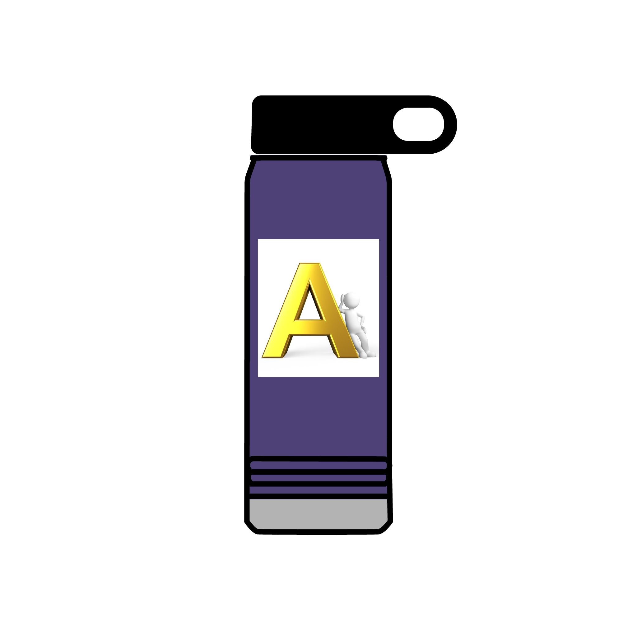 Gold Letter A Monogram Water Bottle | 20oz