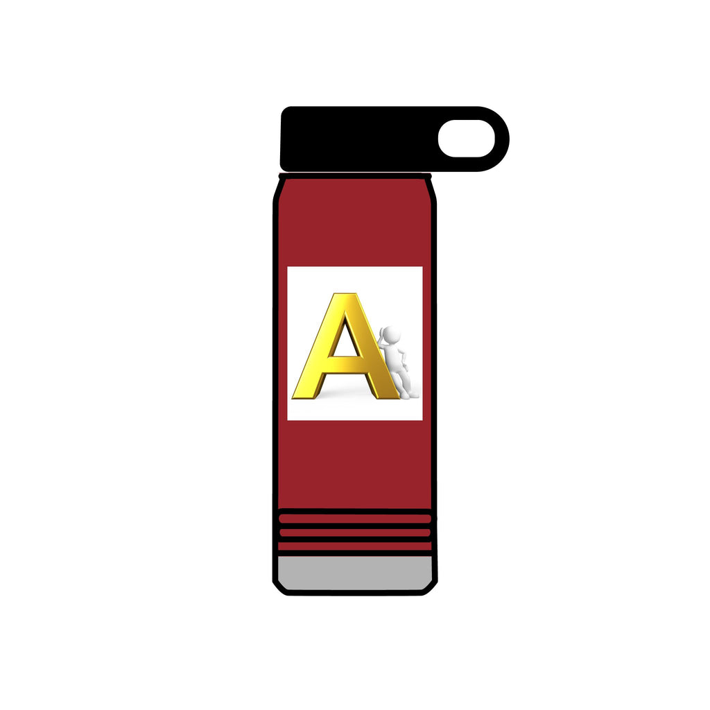Gold Letter A Monogram Water Bottle | 20oz