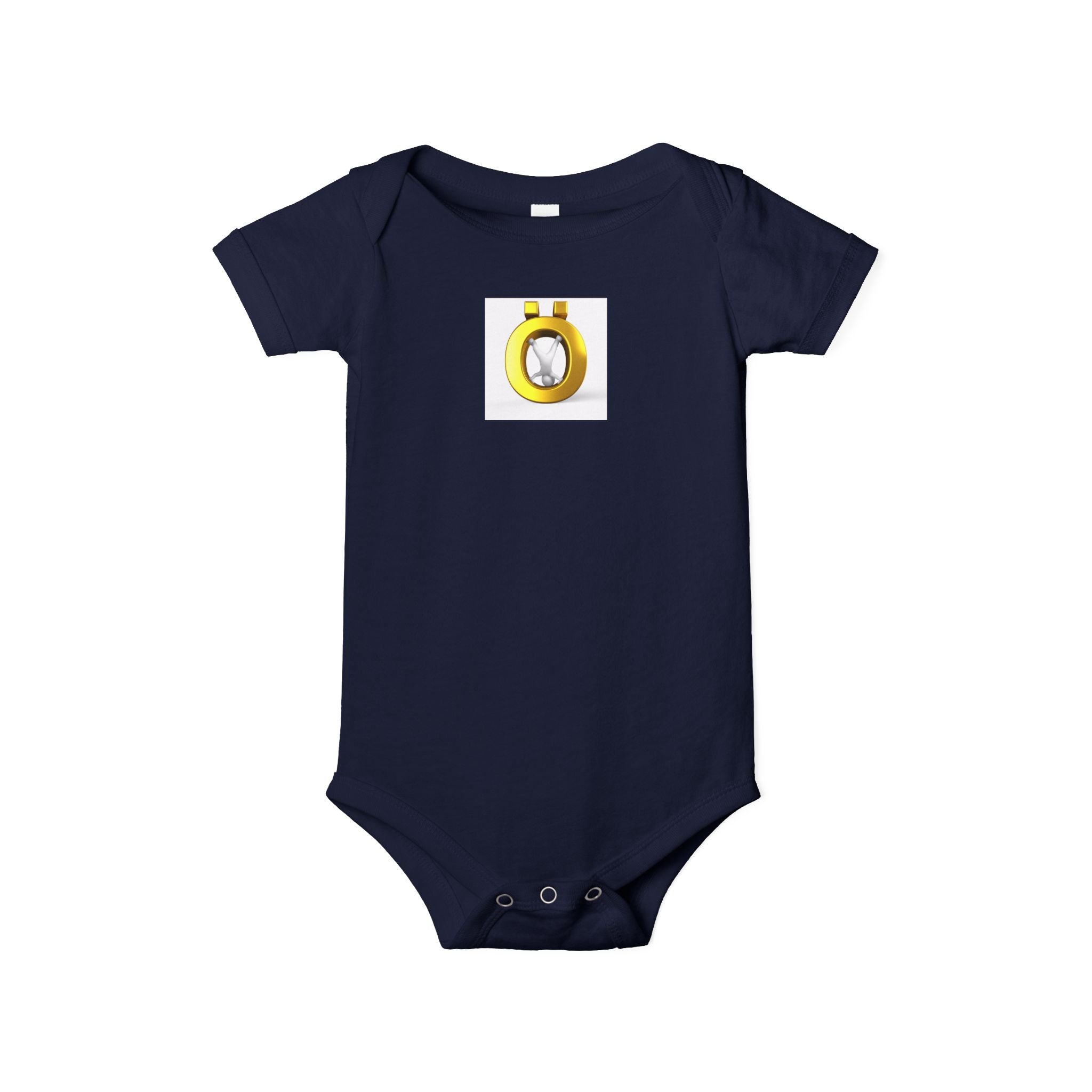 Body de bébé une pièce jaune avec lettre Ö et motif diamant | Body pour bébé