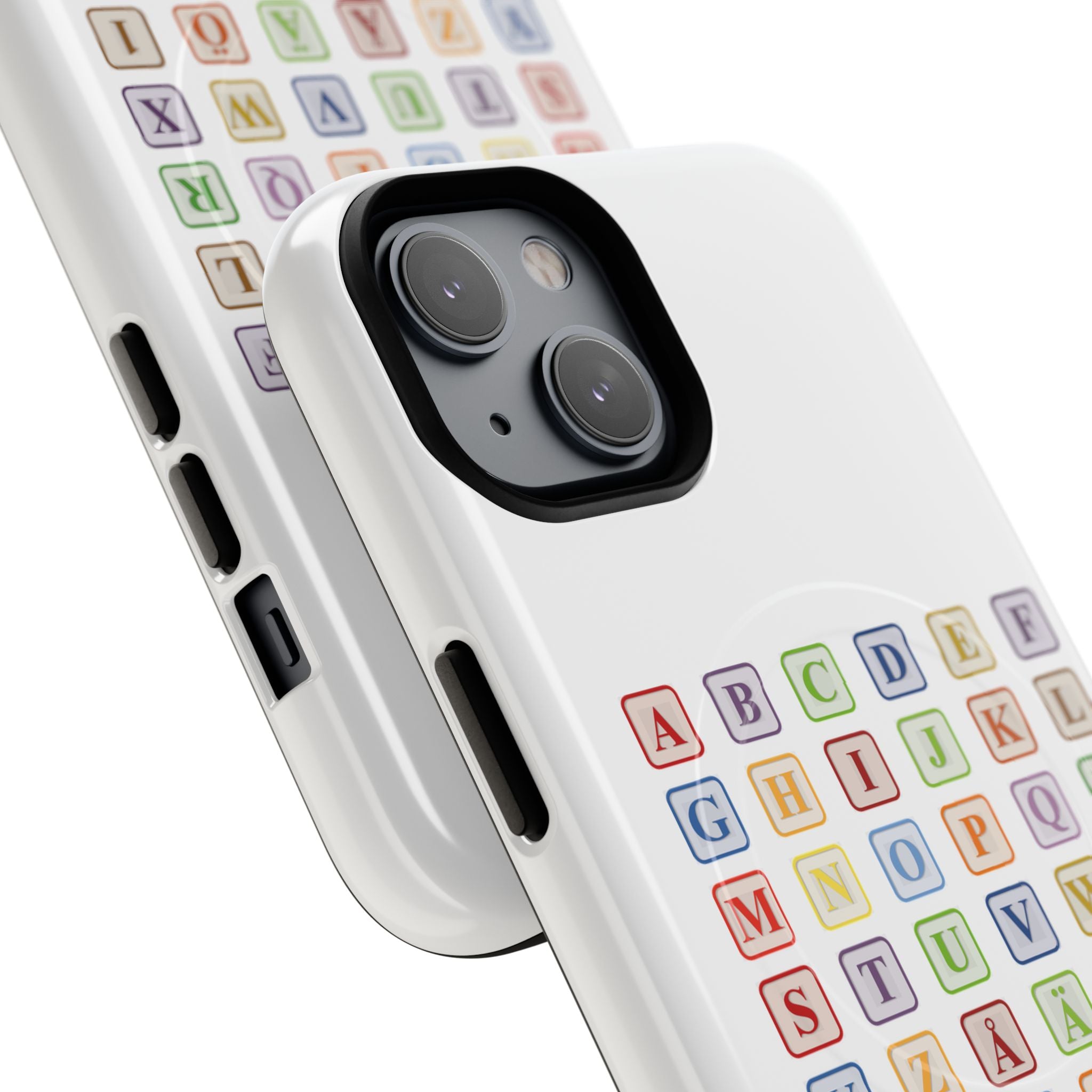 Alphabet Blocks Phone Case | Magnetic Tough Case, Colorful Letter Grid