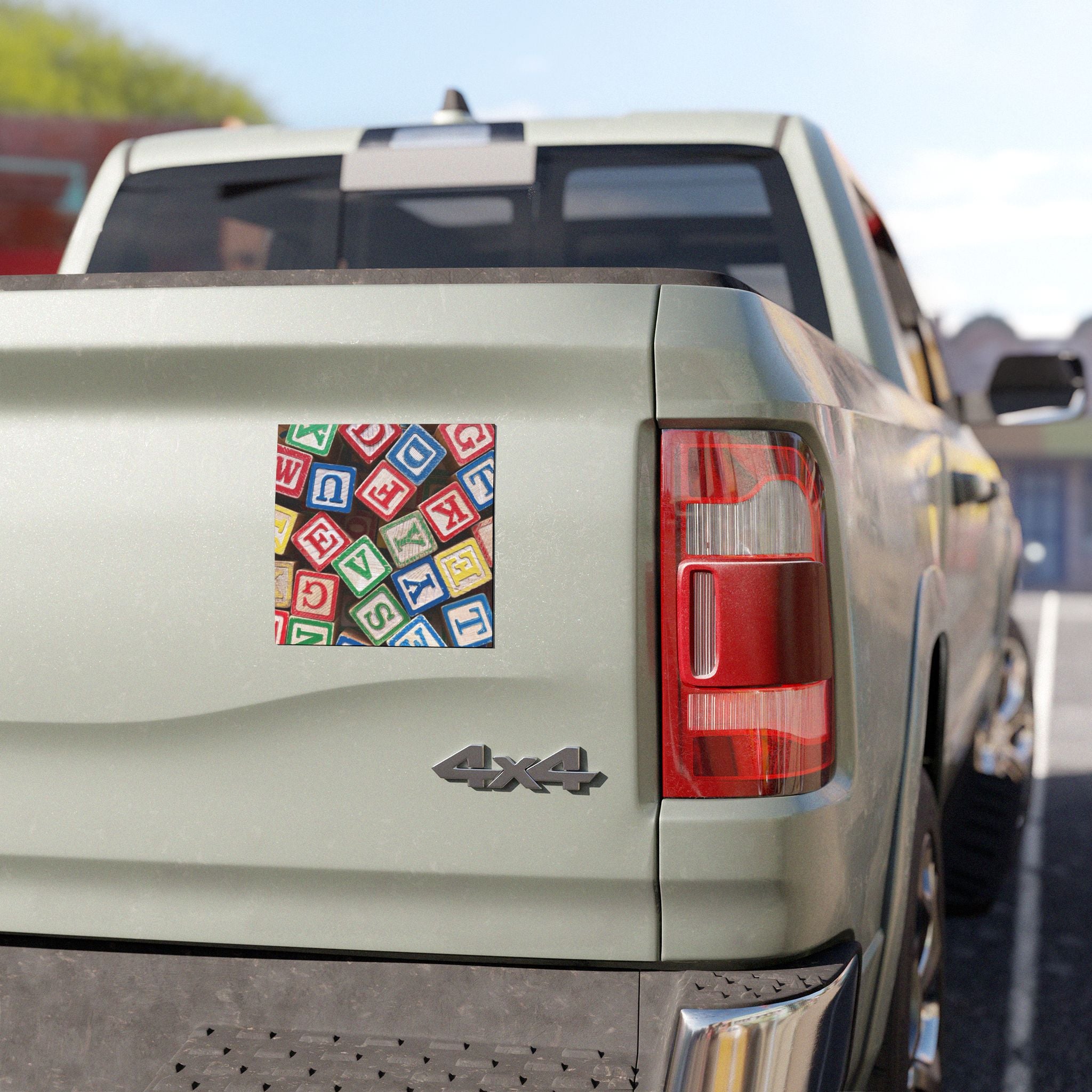 Alphabet Block Pattern Car Magnets | Kids ABC Magnetic Decals