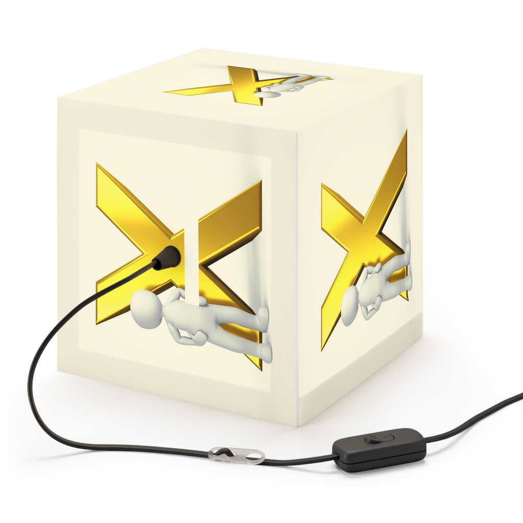 Gold X Letter Design Light Cube Lamp | Alphabet Initial Decor