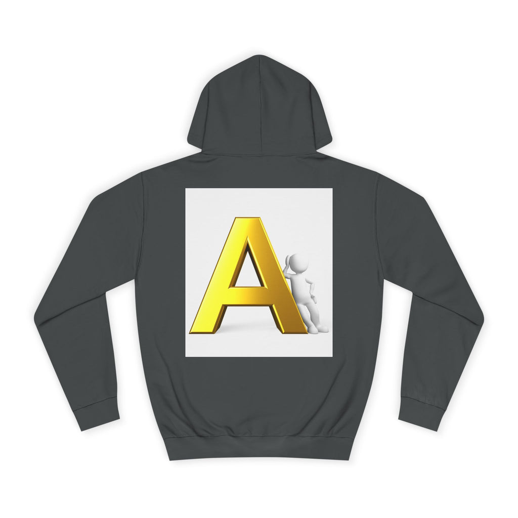 Gold 3D Letter A Hoodie | Monogram Initial A sweatshirt