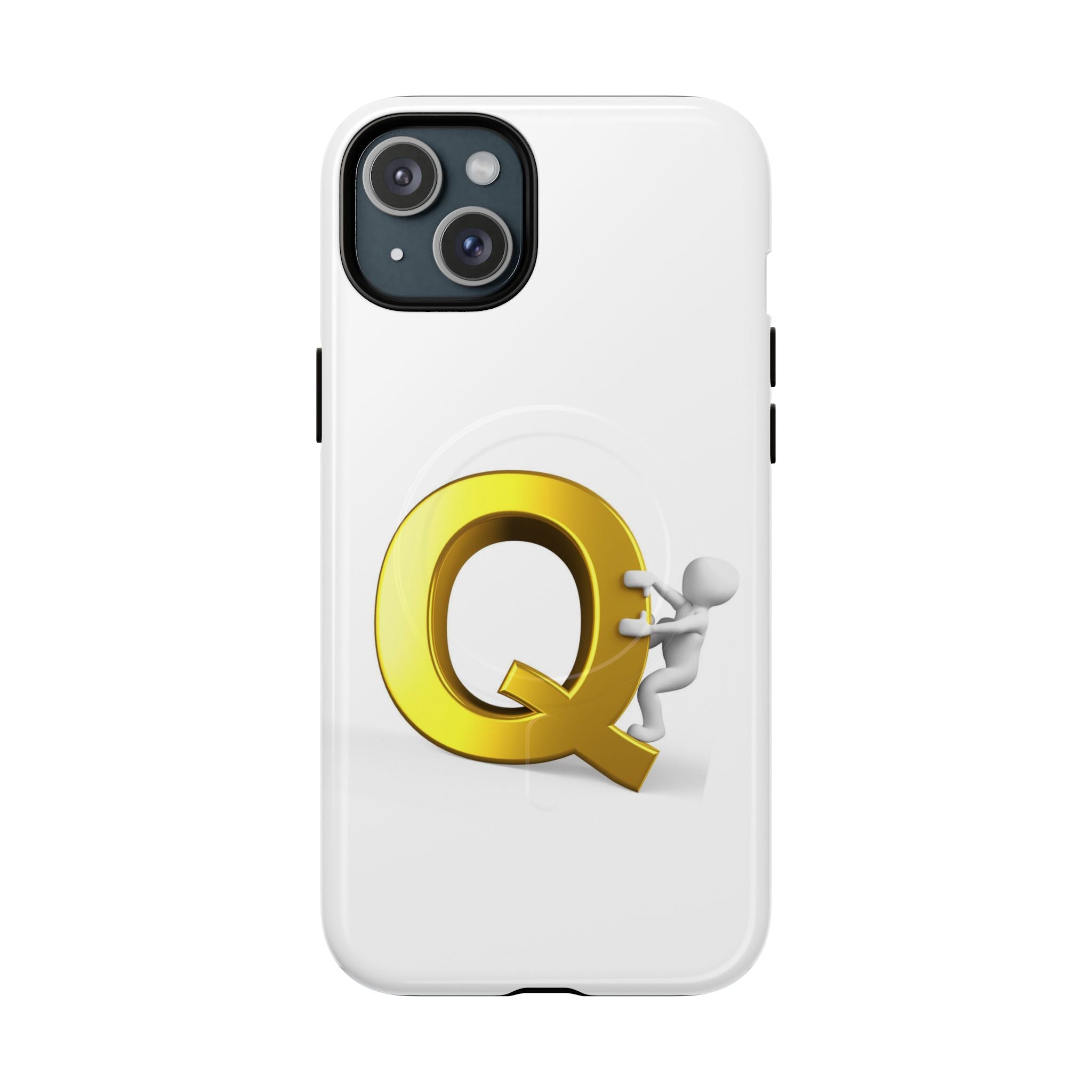 Coque de téléphone motif Lettre Q dorée | Coque de protection magnétique