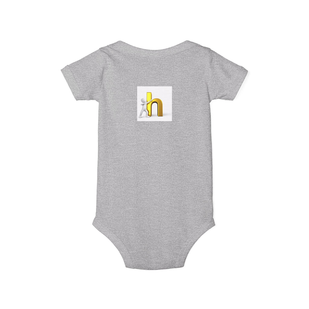 Yellow 3D Letter H Infant Jersey One Piece | Baby Bodysuit