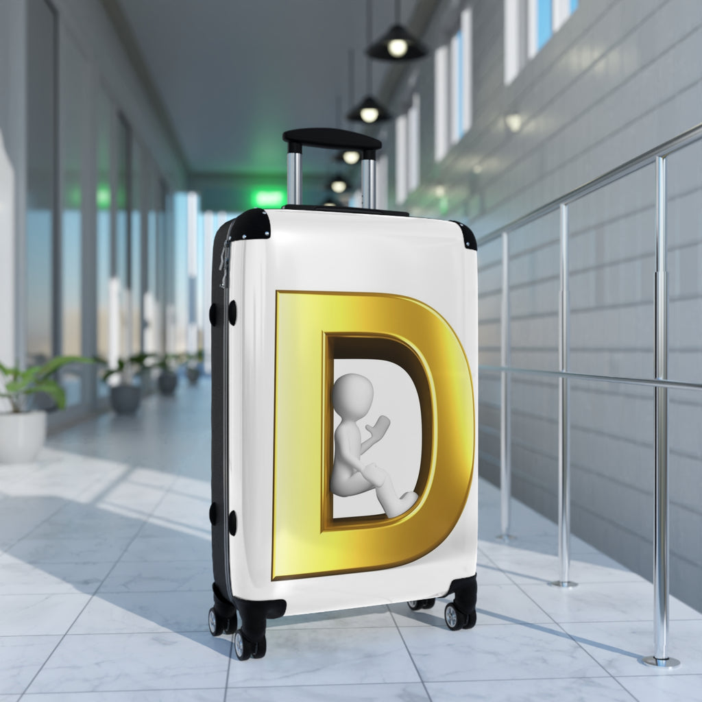 Gold Letter D Monogram Suitcase | Personalized Initial Luggage Cover