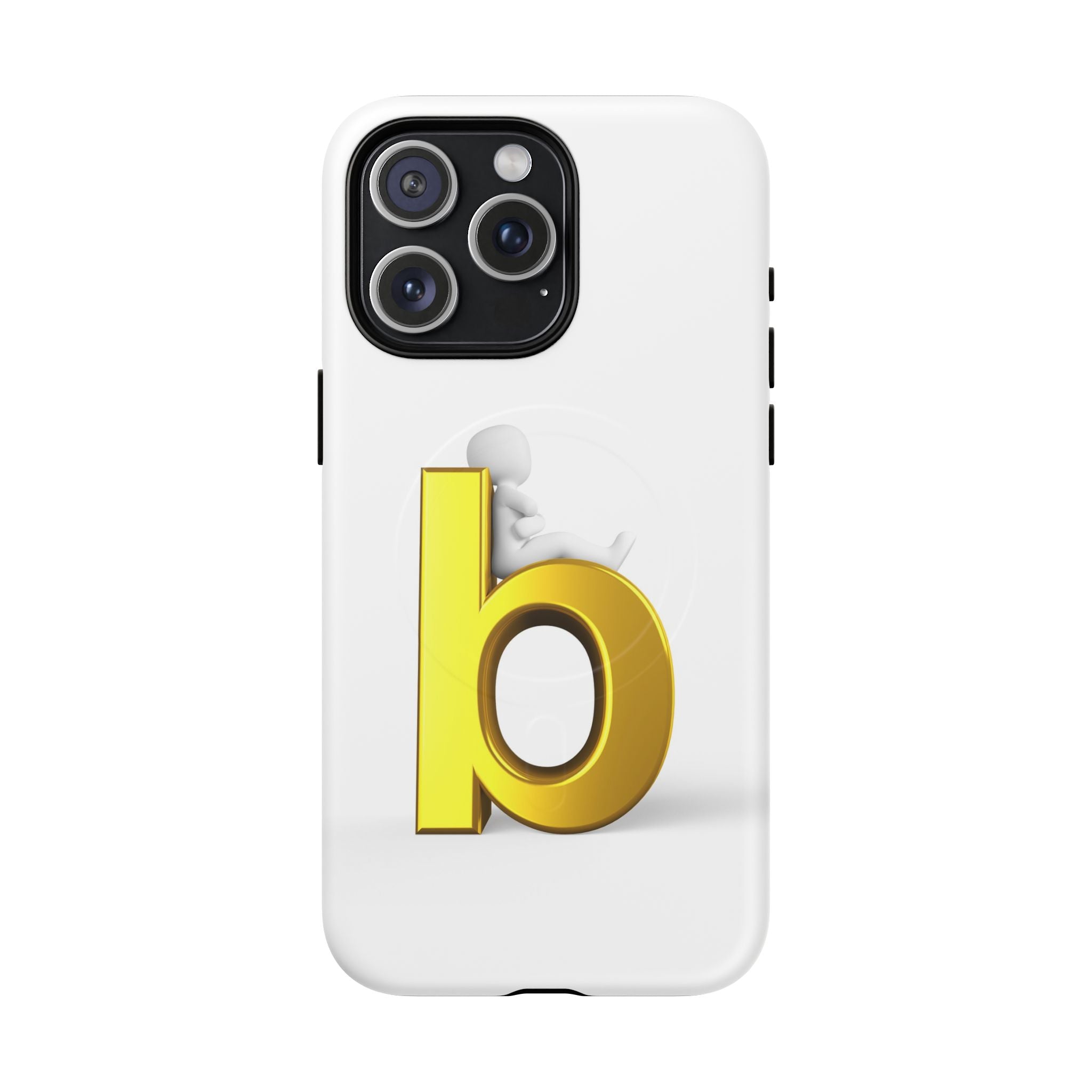 Coque de téléphone Lettre B dorée | Coque magnétique robuste