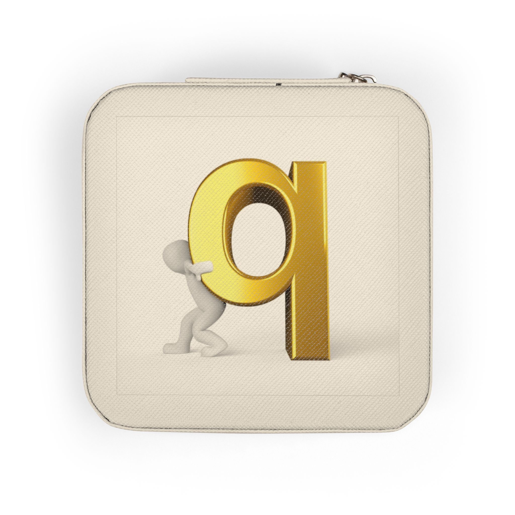 Gold Letter Q monogram Jewelry Case | Travel jewelry organizer, compact square