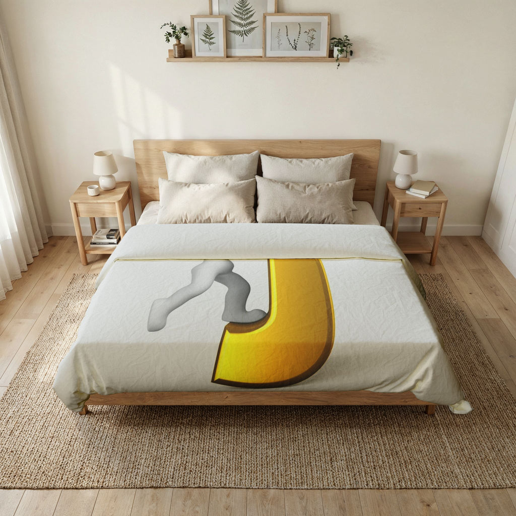 Gold Letter J Initial Duvet Cover | Monogram Bedding