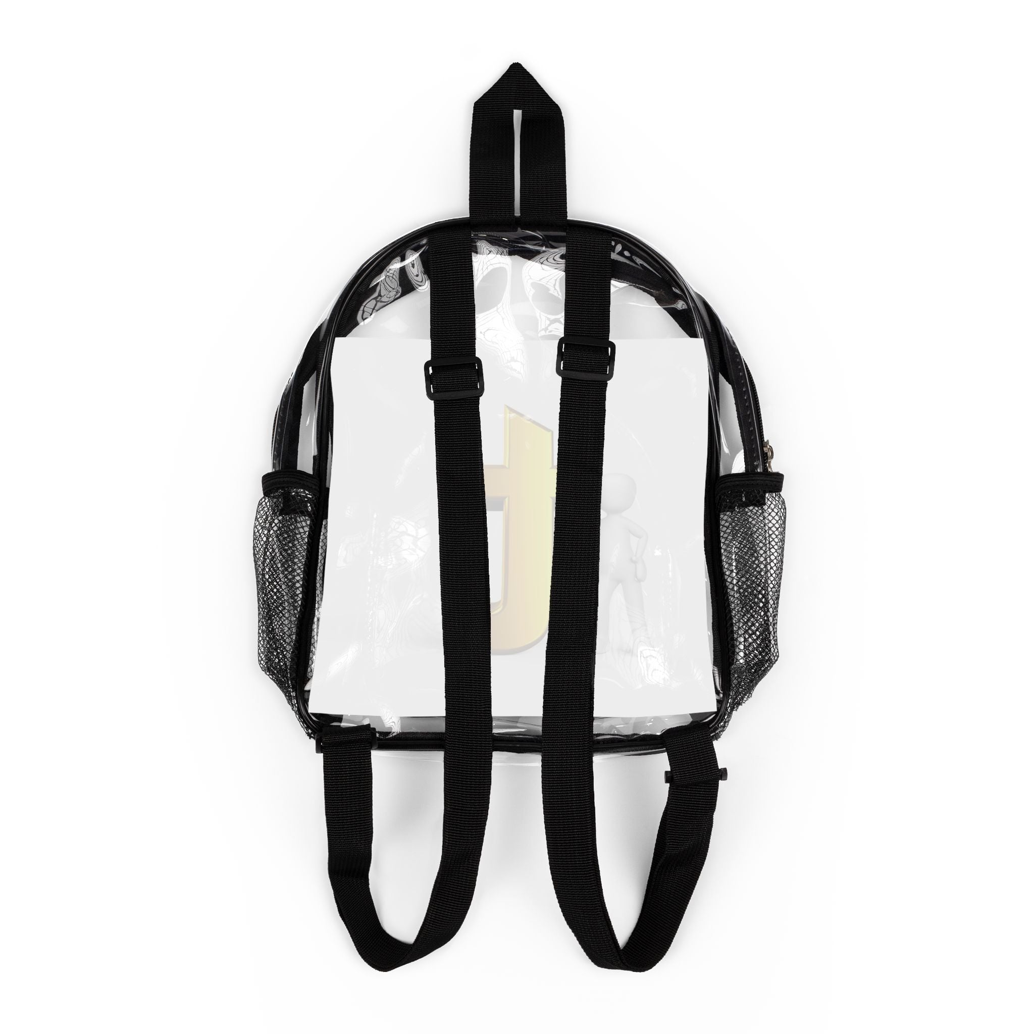 Yellow Letter T Logo Clear Stadium Backpack | Transparent School Bag